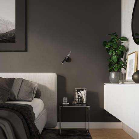 Lampă de perete AXIL negru + 1x bec LED G9 4000K rece 4,5W 530lm