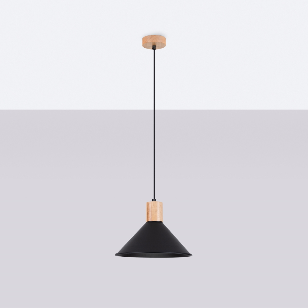 JAGA lampă suspendată negru + 1x bec LED E27 4000K rece 7,5W 690lm