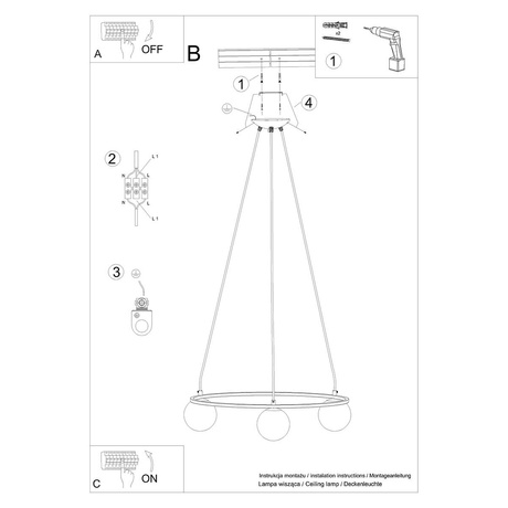Candelabru YOLI 3 + 3x Bec LED G9 3000K Warm 4.5W 450lm