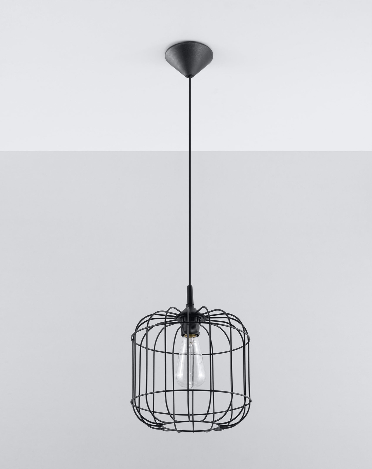 CELTA lampă suspendată negru + 1x bec LED E27 4000K rece 7.5W 650lm