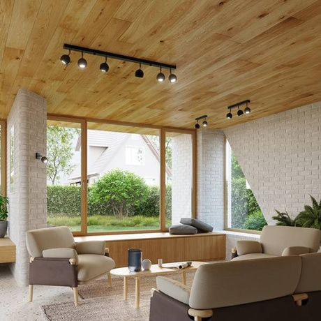 Plafonieră OCULARE 3 negru + 3x bec LED GU-10 4000K Rece 7W 630lm