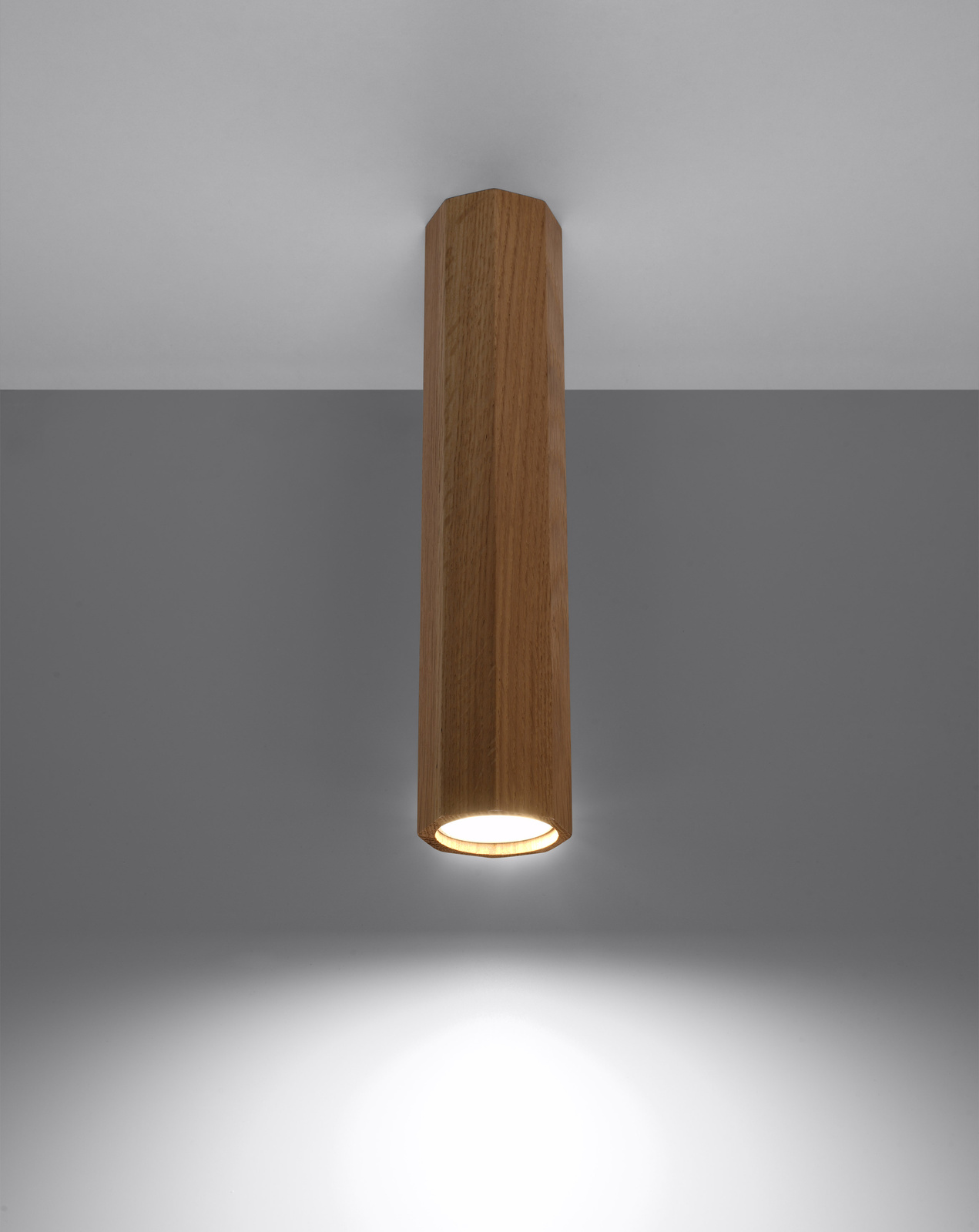 Plafonieră ZEKE 30 oak + 1x bec LED GU-10 4000K Cold 7W 630lm