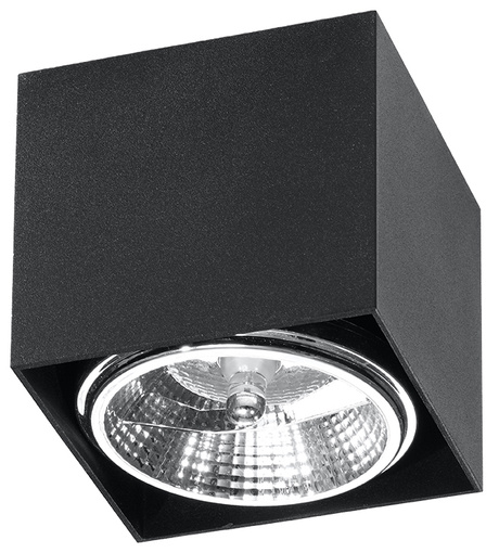Plafonieră BLAKE negru + 1x bec LED GU10 AR111 4000K COLD 10W 850lm