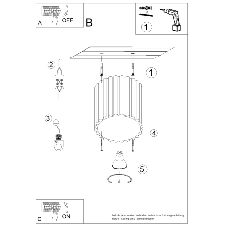 Plafonieră AURA 1 bej GU10