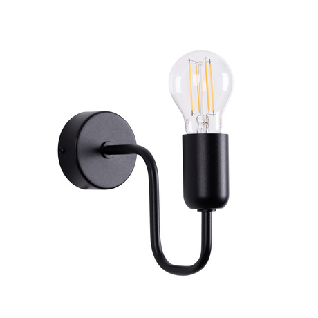 VECTOR lampă de perete negru + 1X bec LED E27 3000K 7W 760lm