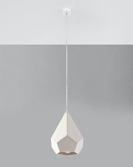 PAVLUS lampă suspendată ceramică albă + 1x bec LED E27 3000K Warm 7,5W 620lm