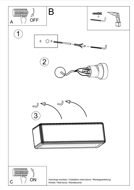 Lampă de perete ceramică SUBANI alb + 1x bec LED E27 4000K rece 7,5W 650lm