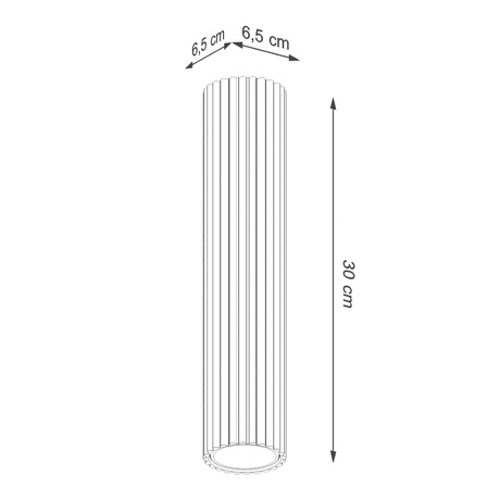 Plafonieră KARBON 30 roșu ocru