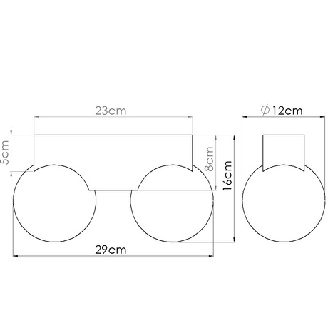 Plafonieră BULBO 2 lemn natural