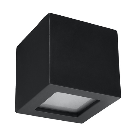 Aplică ceramică LEO negru + 1x bec LED E27 3000K Warm 7.5W 620lm