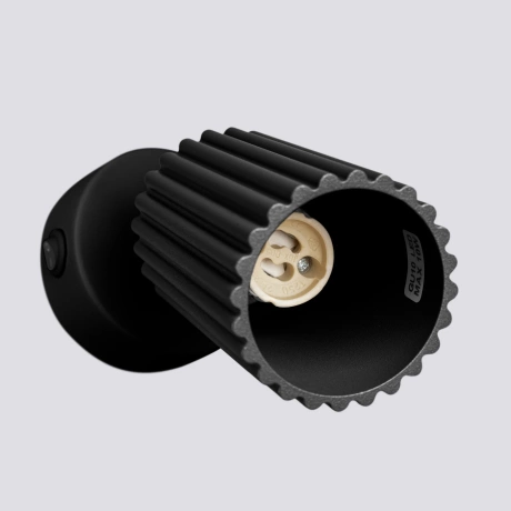 Lampă de perete KARBON negru cu un comutator