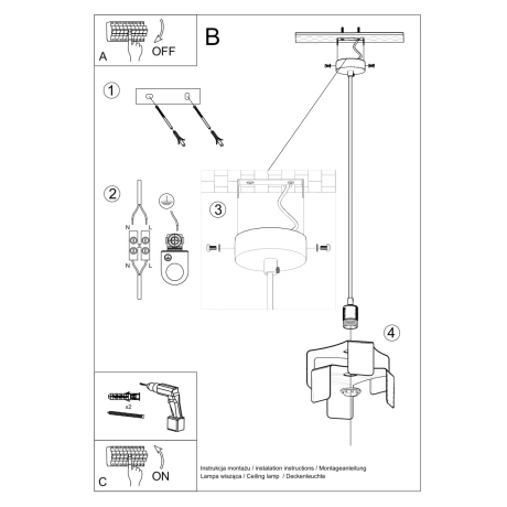Lampă suspendată TULIP alb