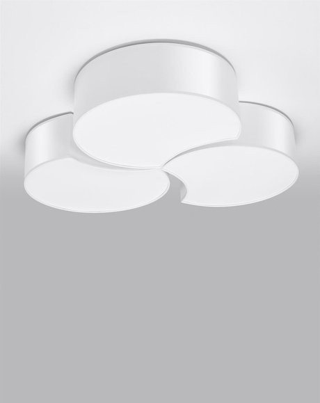 Plafonieră CIRCLE 3B alb + 6x bec LED E27 4000K rece 7.5W 650lm