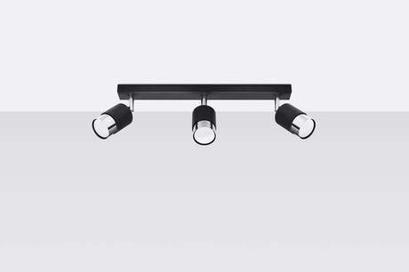 Plafonieră NERO 3 negru/cromo + 3x bec LED GU-10 4000K Cold 7W 630lm