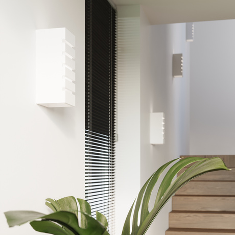 Lampă de perete ceramică SAMIR alb + 1x bec LED E27 4000K rece 7.5W 650lm