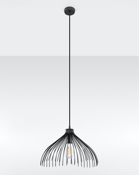 Lampă suspendată UMB negru + 1x bec LED E27 3000K Warm 7.5W 620lm