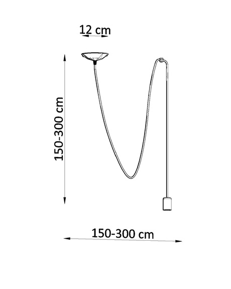 Lampă suspendată EDISON 1 LONG negru + 1x bec LED E27 4000K rece 7,5W 650lm