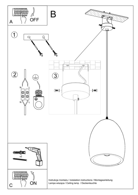 FLAWIUSZ lampă suspendată ceramică albă + 1x bec LED E27 3000K Warm 7,5W 620lm