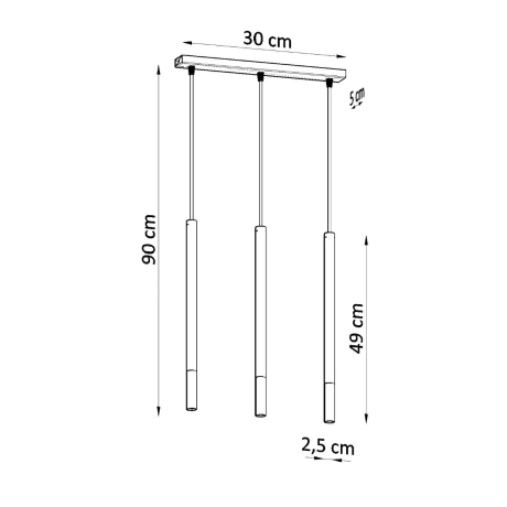 Lampă suspendată MOZAICA 3L negru/golden
