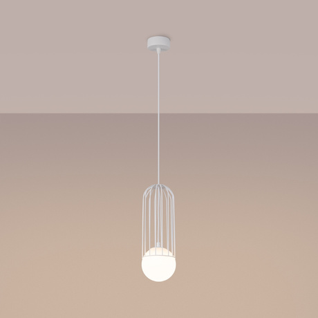 BRINA 1 lampă suspendată albă + 1x bec LED G9 3000K Warm 4.5W 450lm