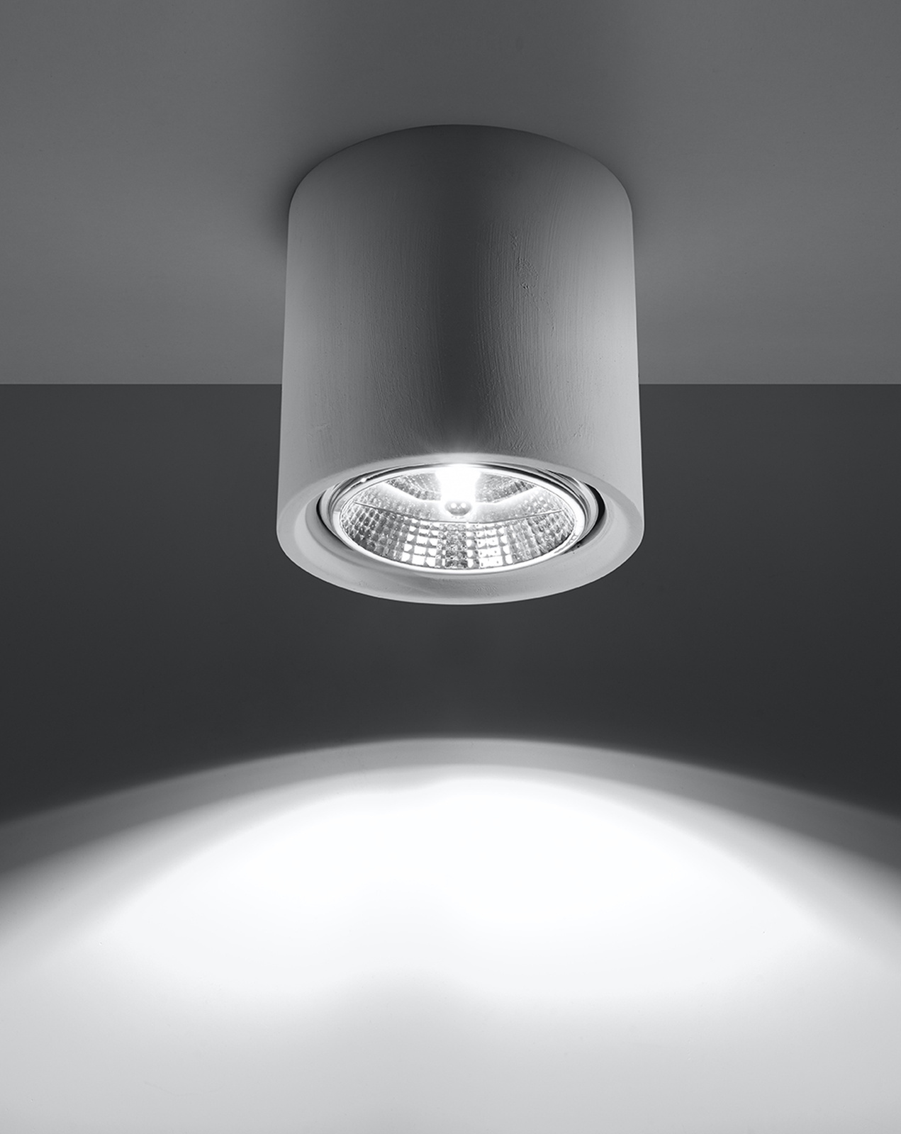 Plafonieră ceramică KALU alb + 1x bec LED GU10 AR111 4000K COLD 10W 850lm