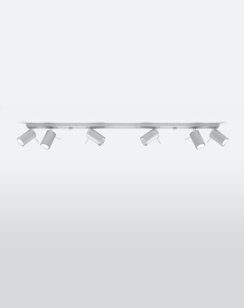 Plafonieră RING 6L gri + 6x bec LED GU-10 4000K Cold 7W 630lm