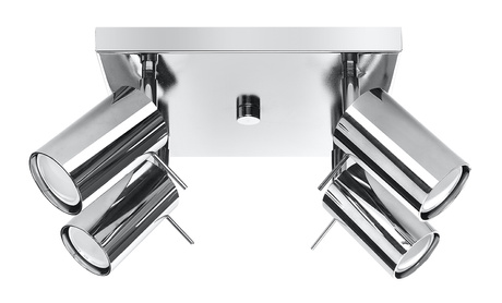 Plafonieră RING 4 crom + 4x bec LED GU-10 3000K Warm 7W 620lm