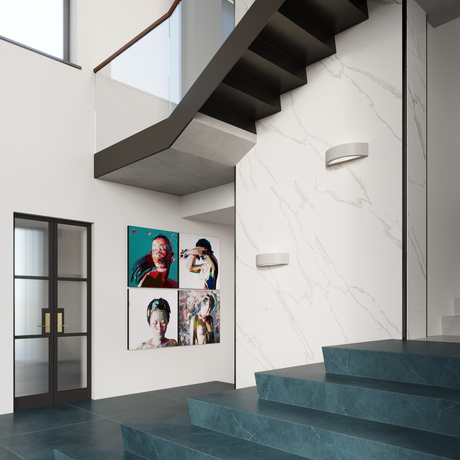 Aplică ceramică ATENA gri + 1x bec LED E27 4000K Cold 7.5W 650lm