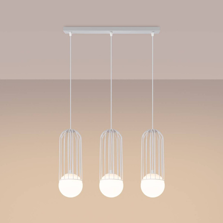 BRINA 3L lampă suspendată albă + 3x bec LED G9 3000K Warm 4.5W 450lm