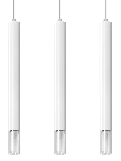 WEZYR 3 lampă suspendată albă + 3x bec LED G9 3000K Warm 4,5W 510lm