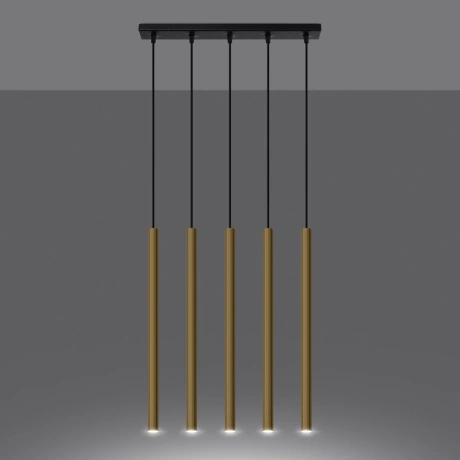 Lampă suspendată PASTELO 5L aur lustruit