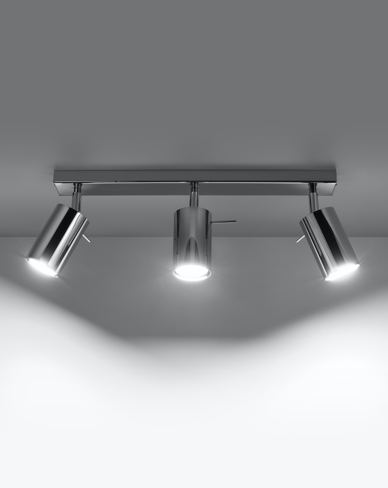 Plafonieră RING 3 crom + 3x bec LED GU-10 4000K Cold 7W 630lm