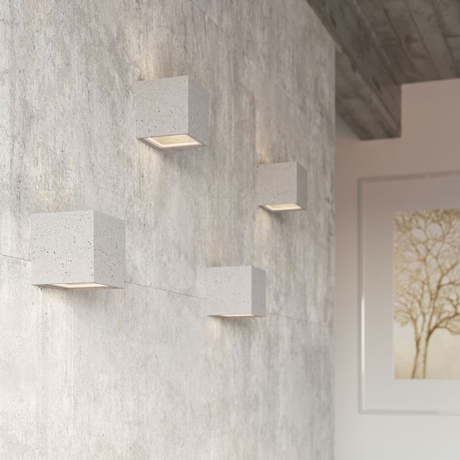 LEO lampă de perete din beton + 1x bec LED E27 4000K rece 7,5W 650lm