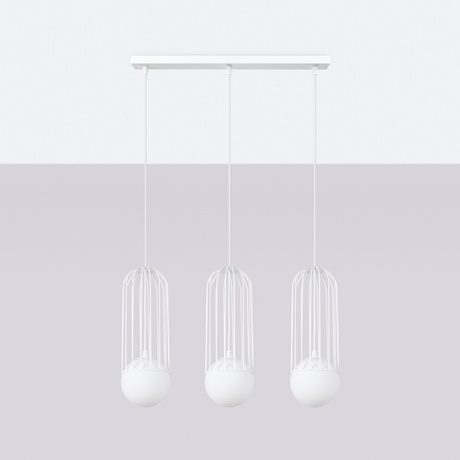 BRINA 3L lampă suspendată albă + 3x bec LED G9 4000K Cold 4.5W 460lm