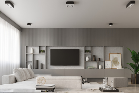 Plafonieră MONO 1 negru + 1x bec LED GU-10 4000K rece 7W 630lm