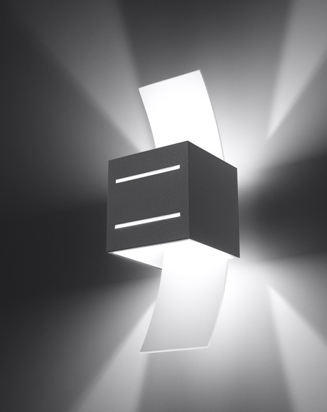 LORETO lampă de perete gri + 1x bec LED G9 4000K rece 4,5W 530lm