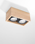 Plafonieră QUATRO 2 lemn natural + 2x bec LED GU10 AR111 4000K COLD 12W 850lm