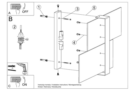 Lampă de perete MASSIMO alb + 2x bec LED G9 3000K Warm 4.5W 510lm