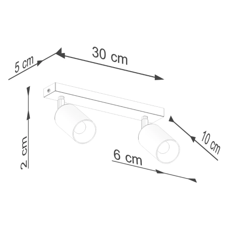 Plafonieră WINX 2 negru/cromo