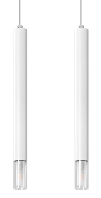 WEZYR 2 lampă suspendată albă + 2x bec LED G9 4000K rece 4,5W 530lm