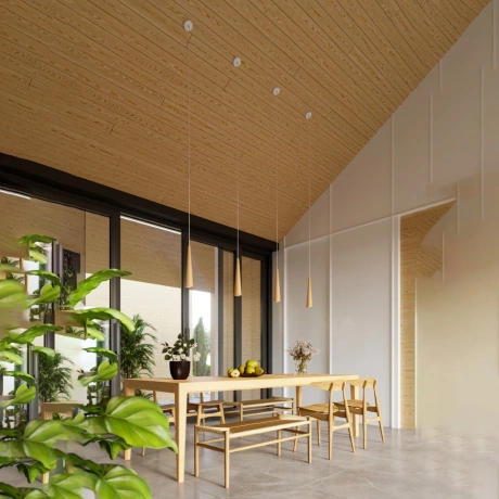 Lampă suspendată SULA 1 lemn natural