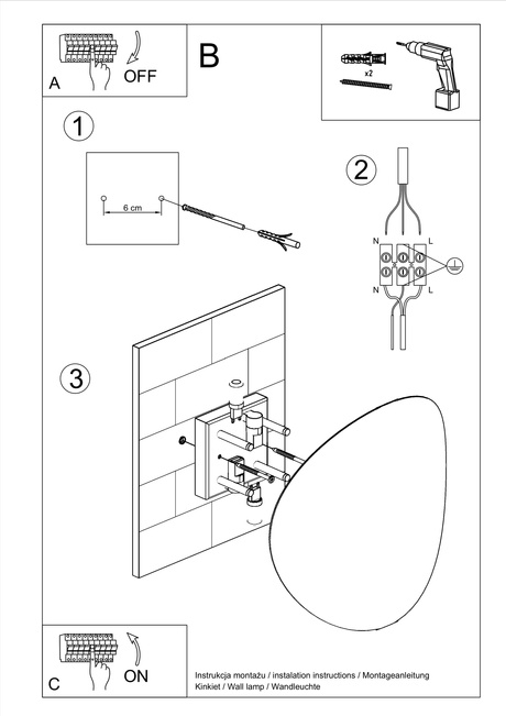 SENSES lampă de perete negru + 2x bec LED G9 3000K cald 4.5W 510lm