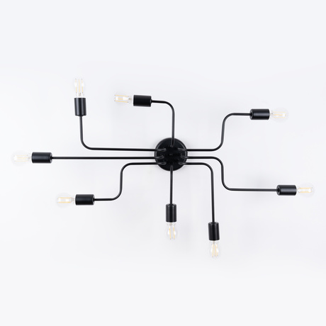 Candelabru VECTOR 8 negru + 8X bec LED E27 3000K 7W 760lm