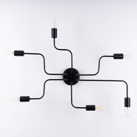 Candelabru VECTOR 6 negru + 6X bec LED E27 3000K 7W 760lm