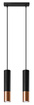 LOOPEZ 2 negru / cupru lampă suspendată + 2x GU-10 4000K rece 7W 630lm bec LED