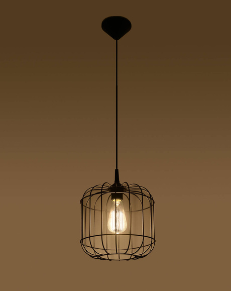 CELTA lampă suspendată negru + 1x bec LED E27 4000K rece 7.5W 650lm