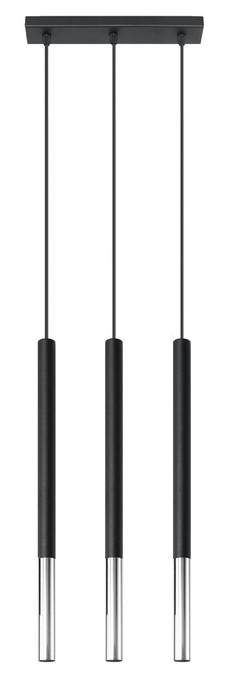 Lampă suspendată MOZAICA 3L negru/cromo + 3x bec LED G9 4000K Cold 4,5W 530lm