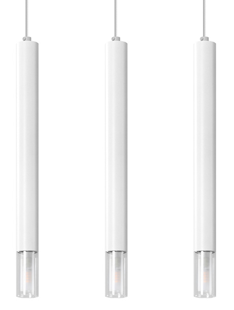 WEZYR 3 lampă suspendată albă + 3x bec LED G9 4000K rece 4,5W 530lm