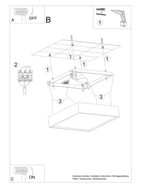 Lampă suspendată PASTELO 3P beton