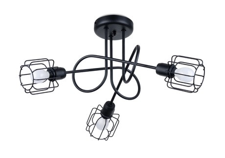 Candelabru BELUCI 3S negru + 3x bec LED E14 3000K cald 7.5W 620lm